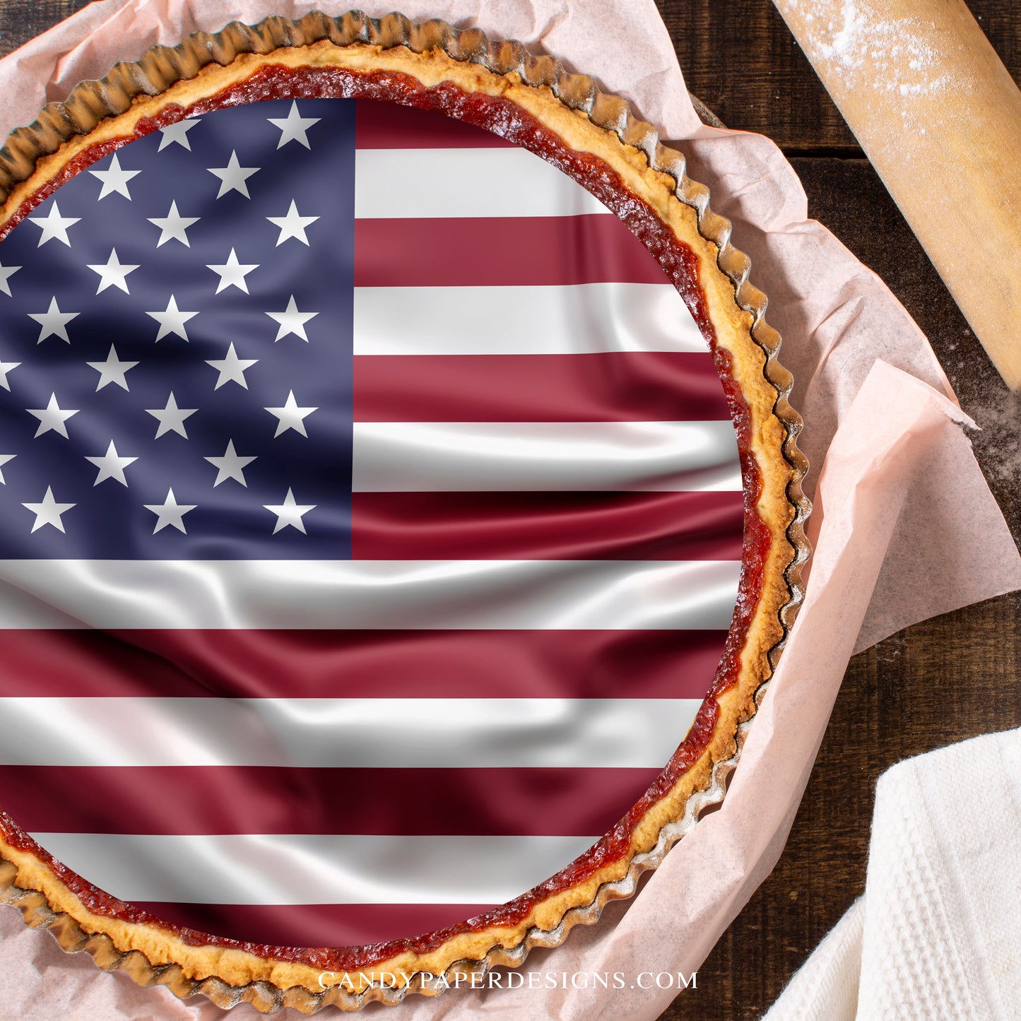 Independence Day Flag USA - Edible Cake Topper