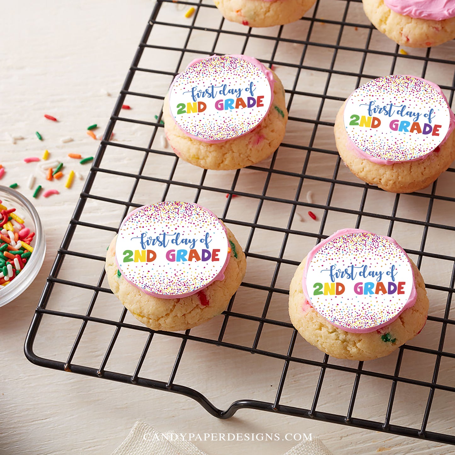 Personalized First Day School Edible Cupcakes Topper