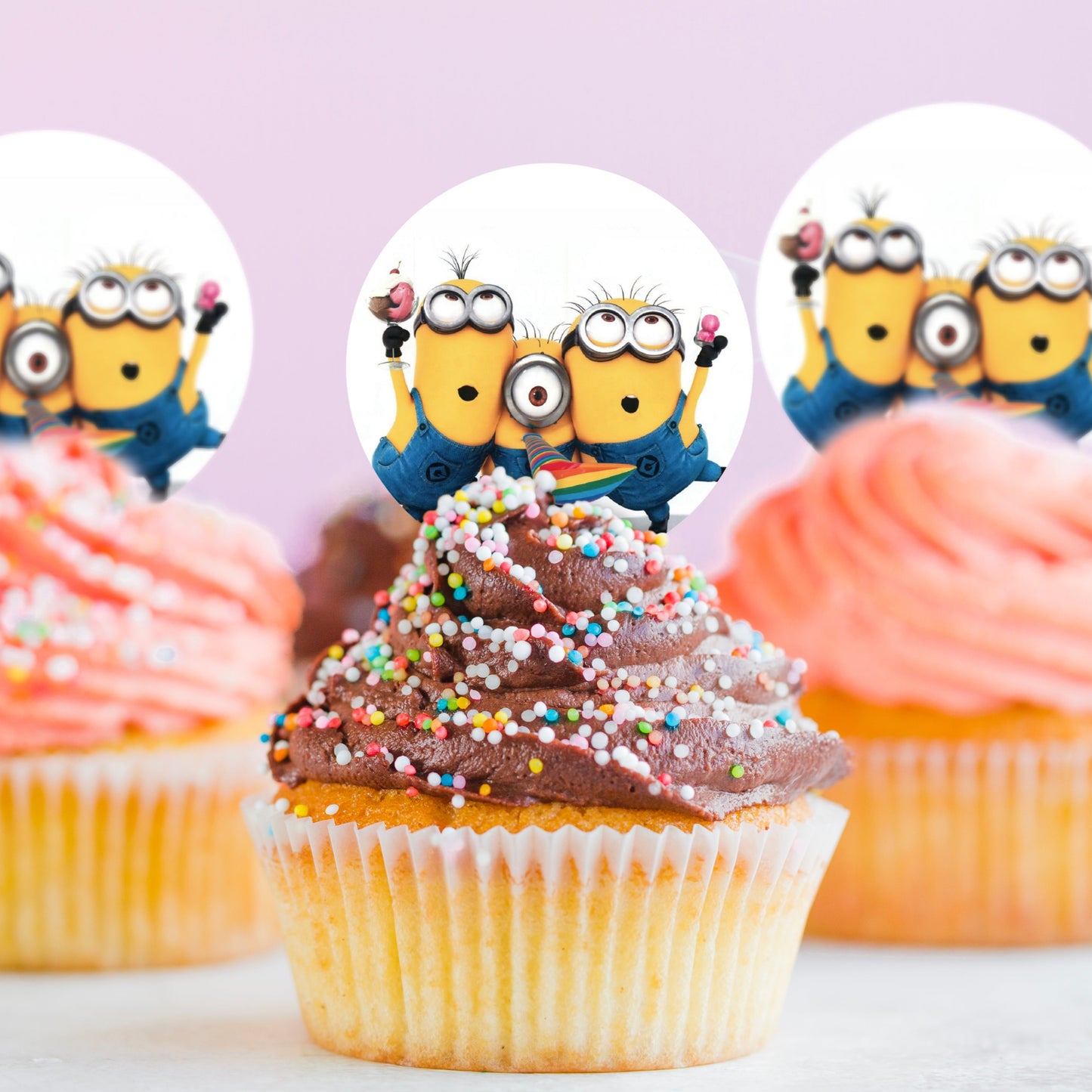 Despicable Me Party Time Minions - Edible Cake Topper