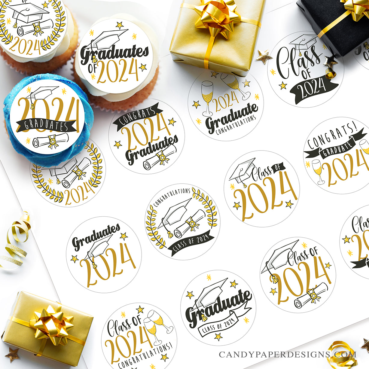 Graduation Day - Cupcakes Edible Toppers