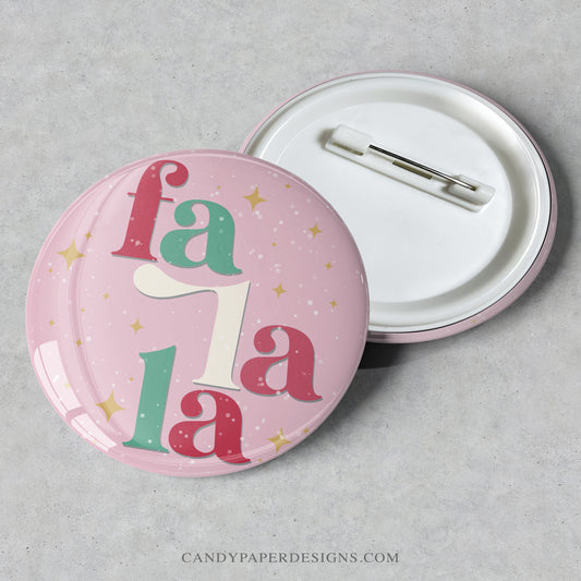 Falala Christmas Pinback Buttons