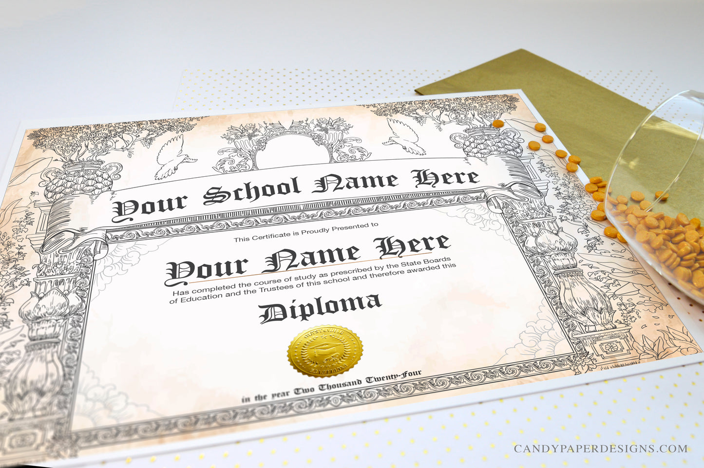 Custom Diploma Edible Cake Topper