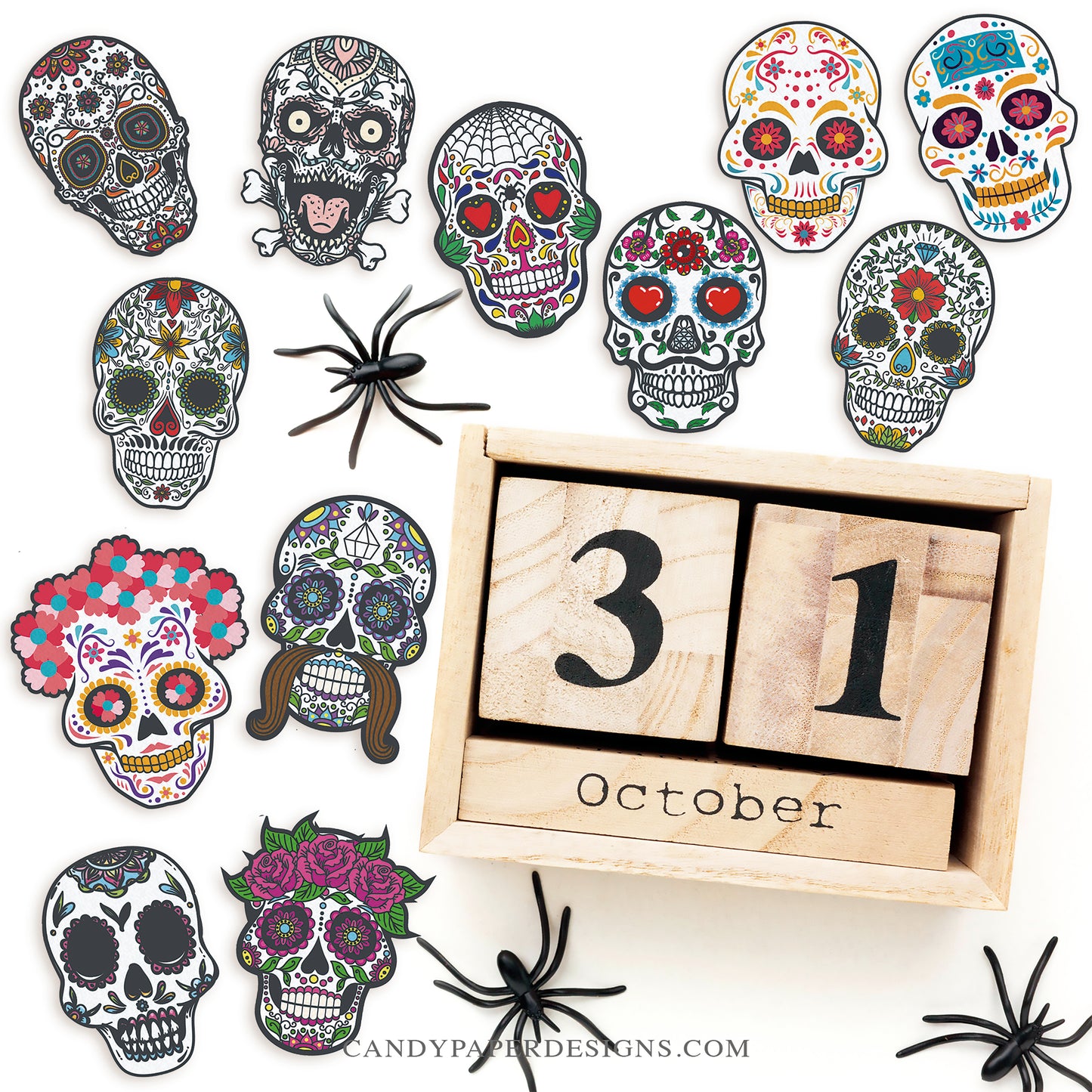 SKULL - 12 Edible Sugar Toppers