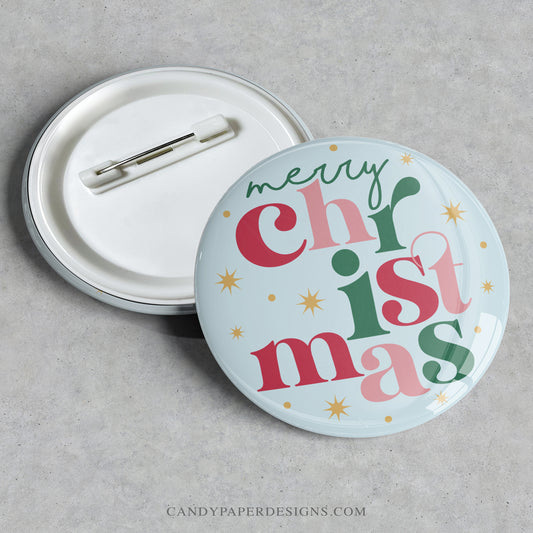 Merry Christmas Pinback Buttons