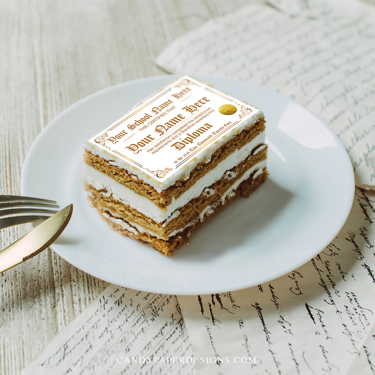 21 Custom Graduation Diplomas Edible Cupcake or Dessert Toppers