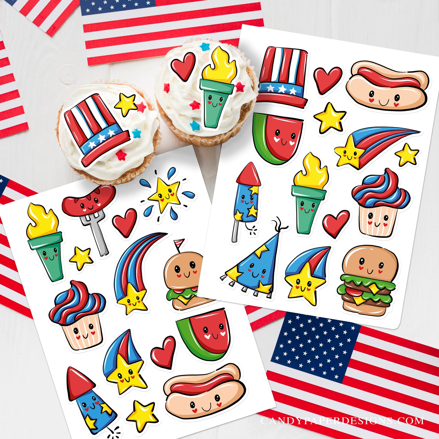 Independence Day - Edible Sweet Stickers