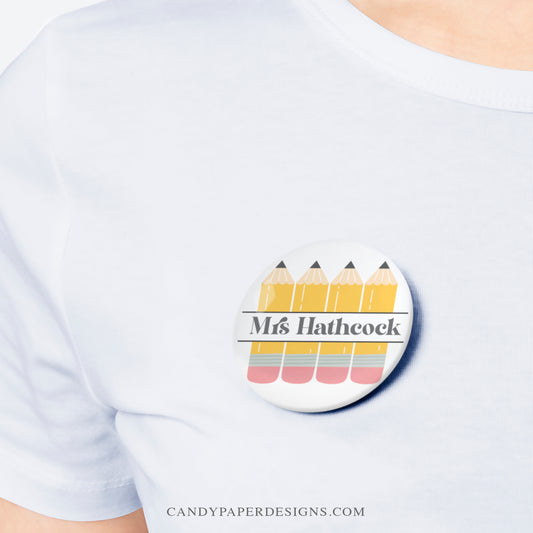 Teacher Personalized Pinback Button