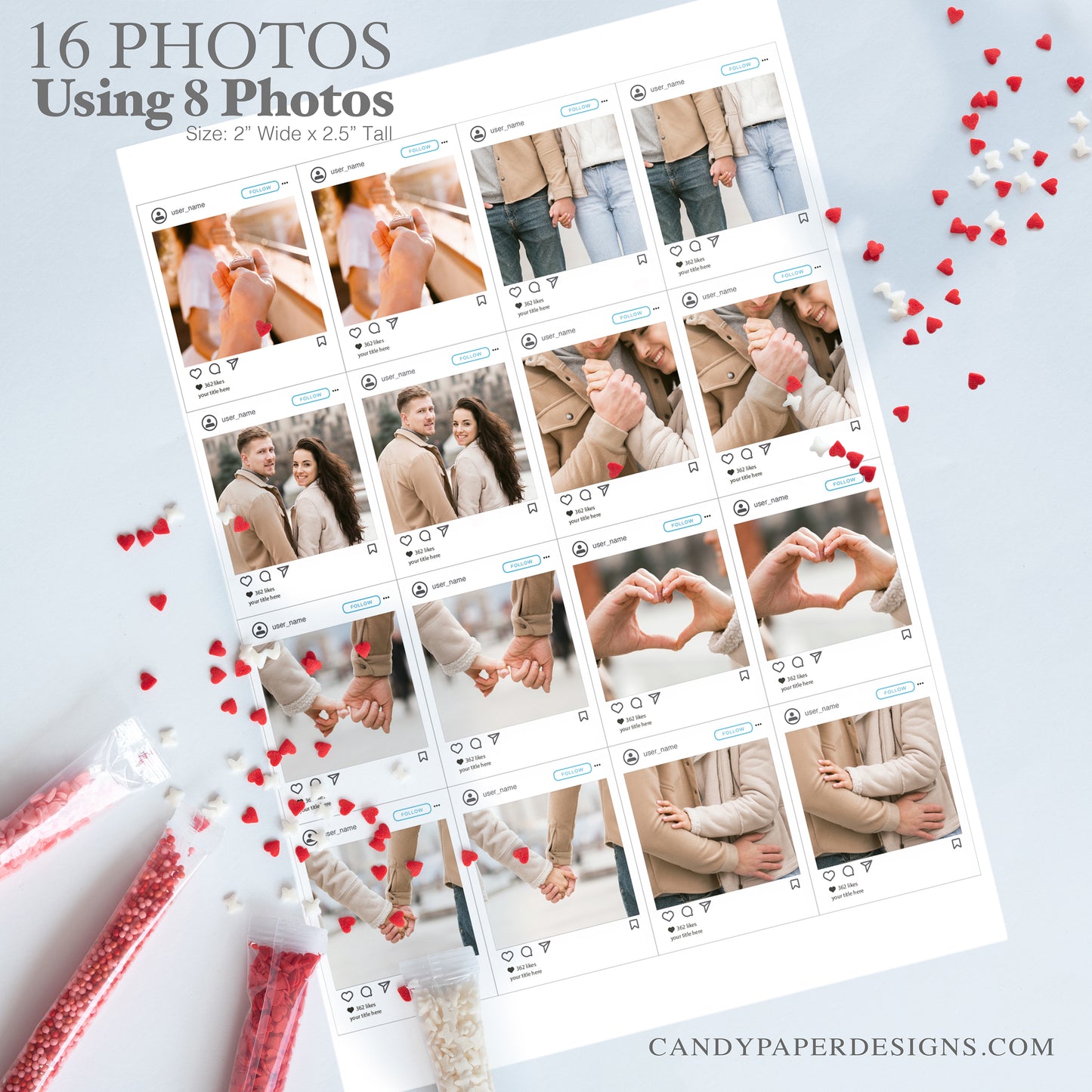 Precut Edible Photo Cupcake Toppers – 16 Custom Social Media Portraits