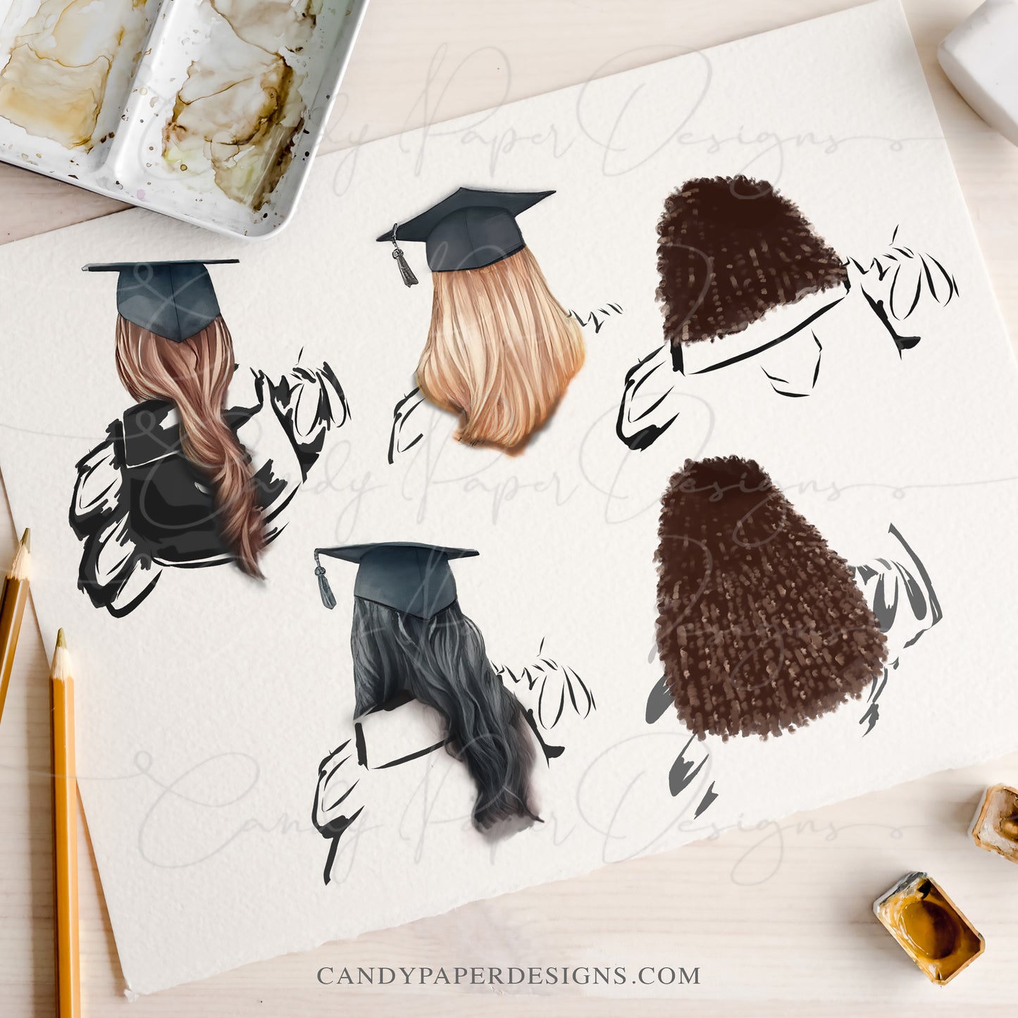 Graduate Afro American Woman Edible Topper