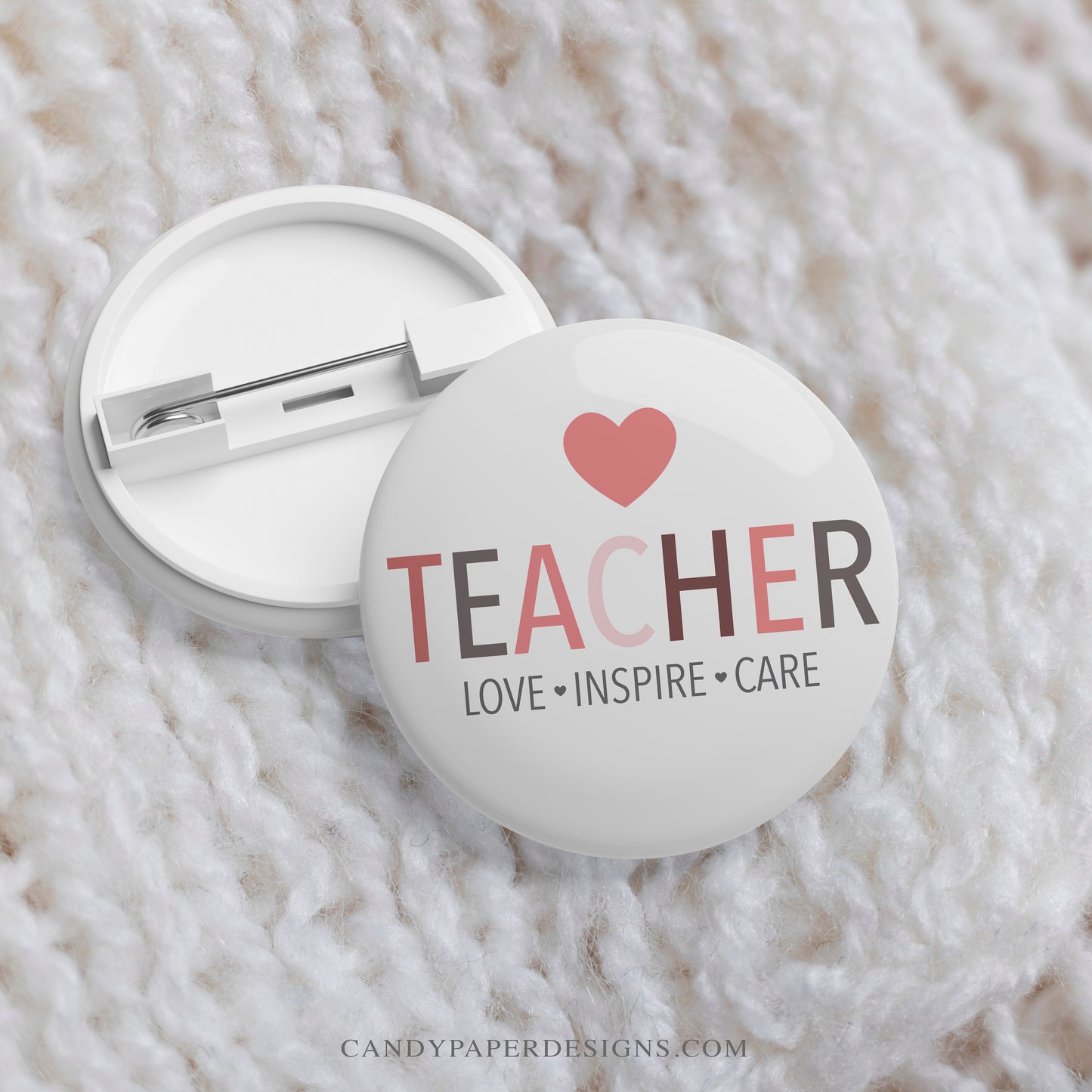 Teacher Inspire Pinback Pin Button
