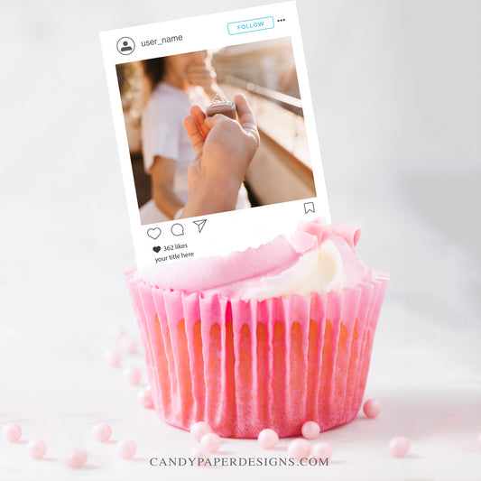 Precut Edible Photo Cupcake Toppers – 16 Custom Social Media Portraits