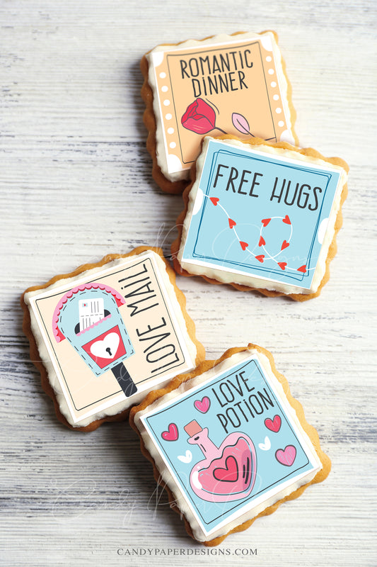 Valentine Edible Toppers - Set of 16