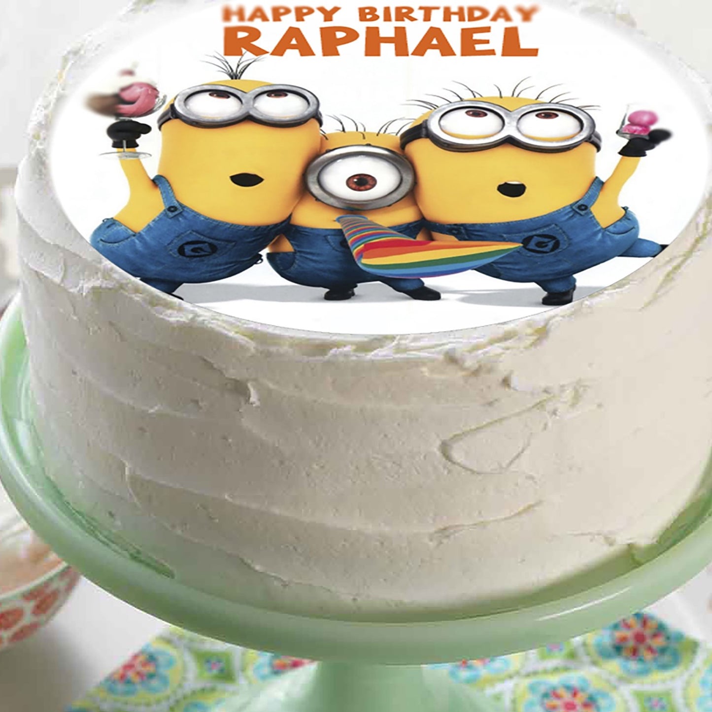 Despicable Me Party Time Minions - Edible Cake Topper