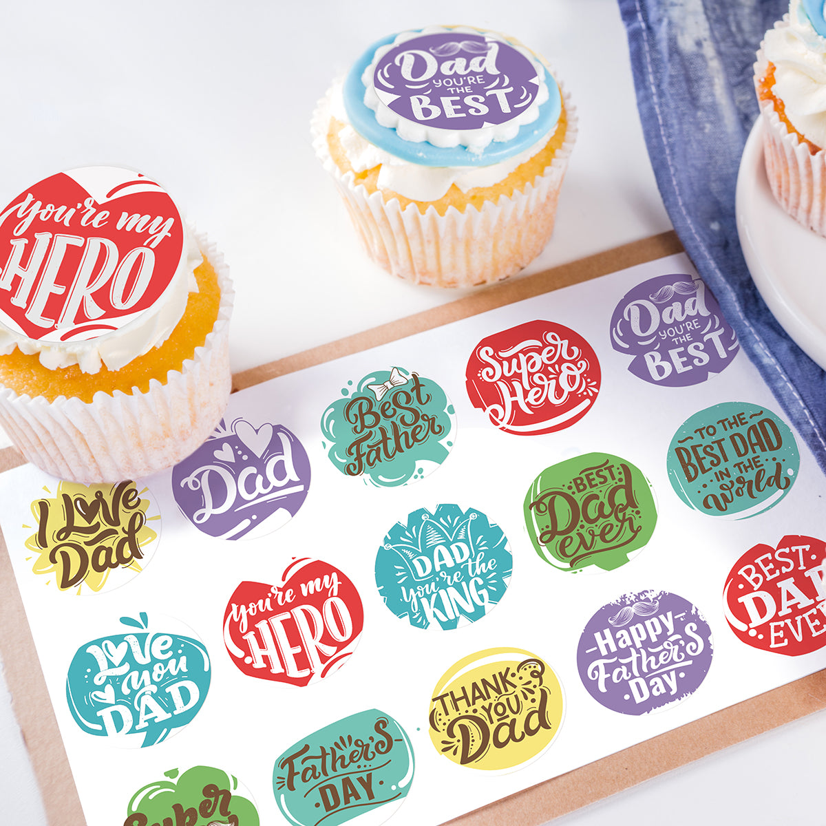 Father's Day - Cupcakes Edible Toppers