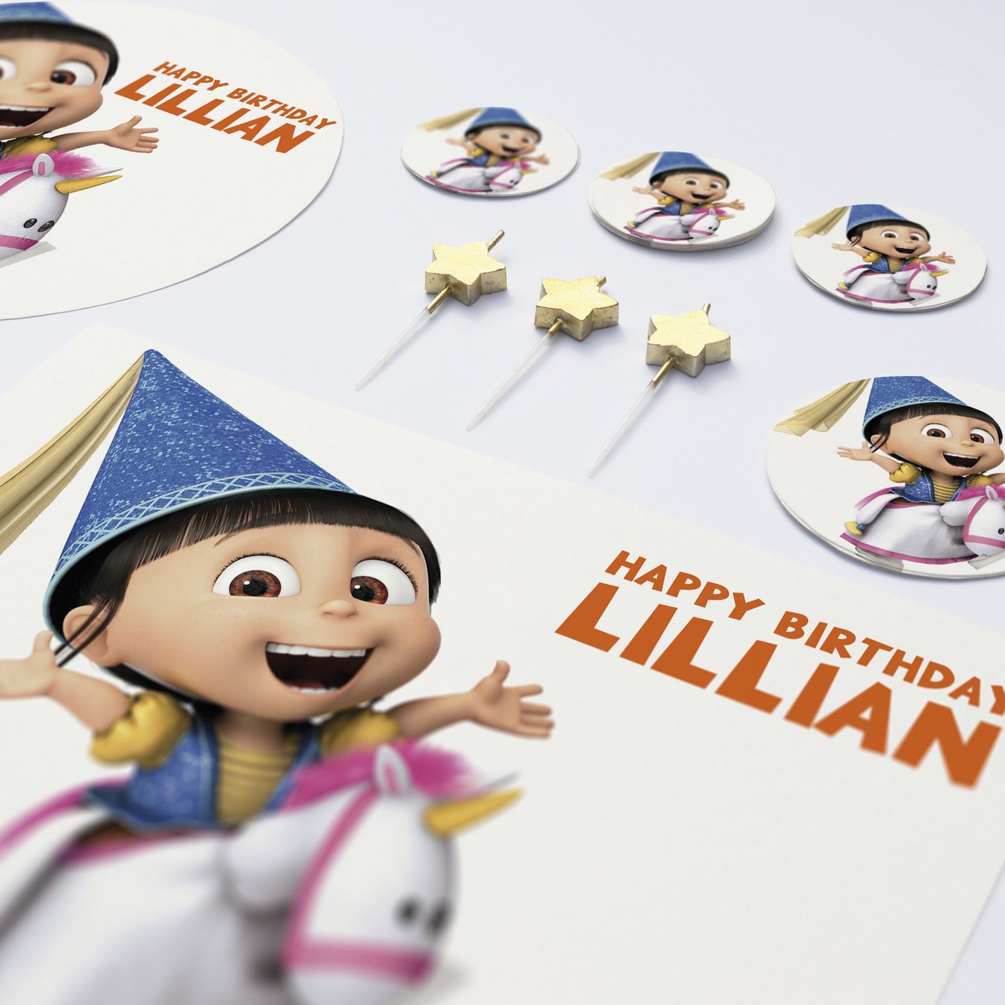 Despicable Me Agnes Gru Minions - Edible Cake Topper