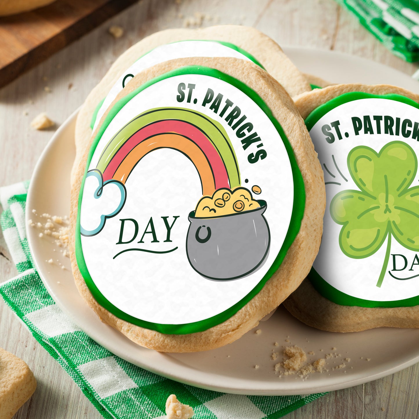 St. Patrick's Badges Edible Toppers