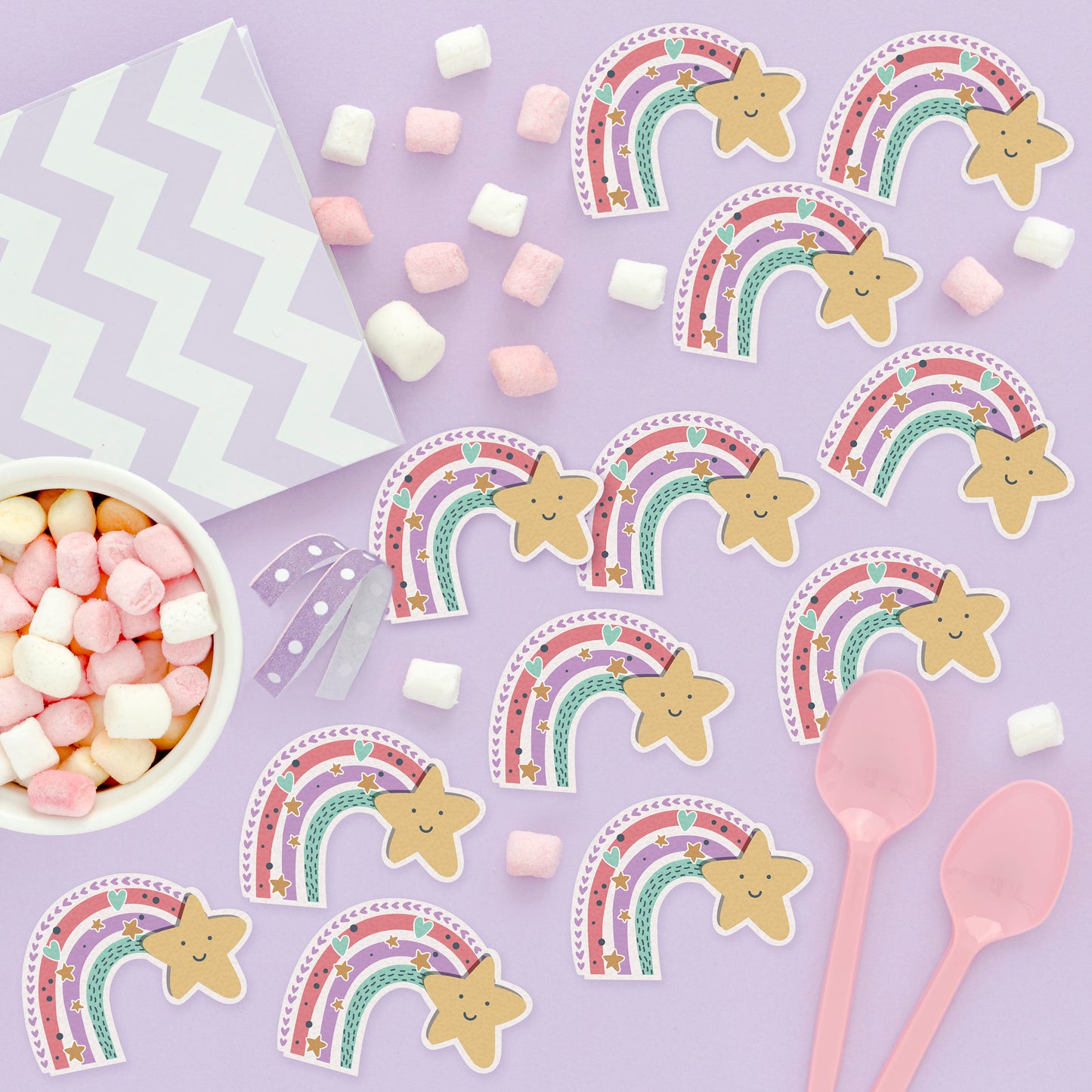 Rainbow with Star Edible Cupcake Topper