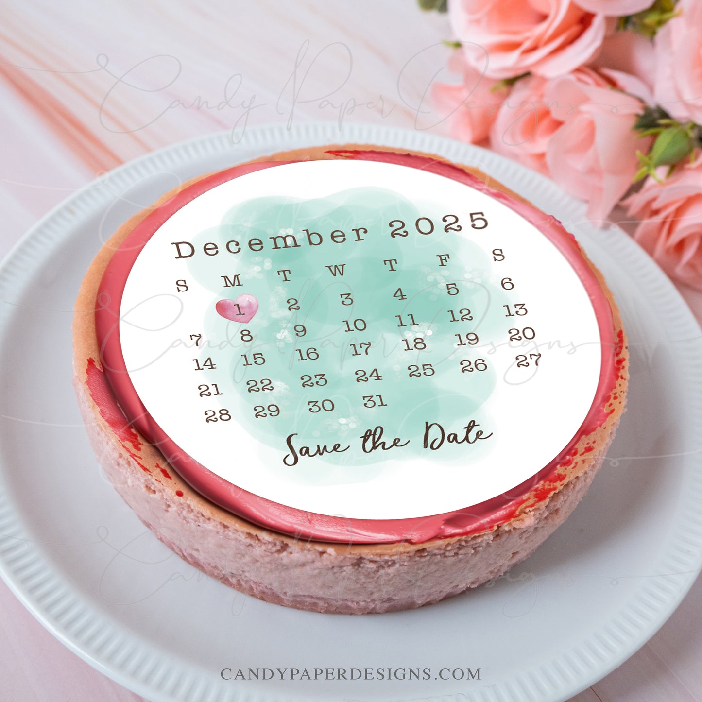 Personalized 2026 Calendar Edible Cake Topper