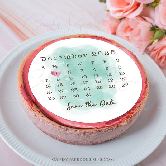 Personalized 2026 Calendar Edible Cake Topper