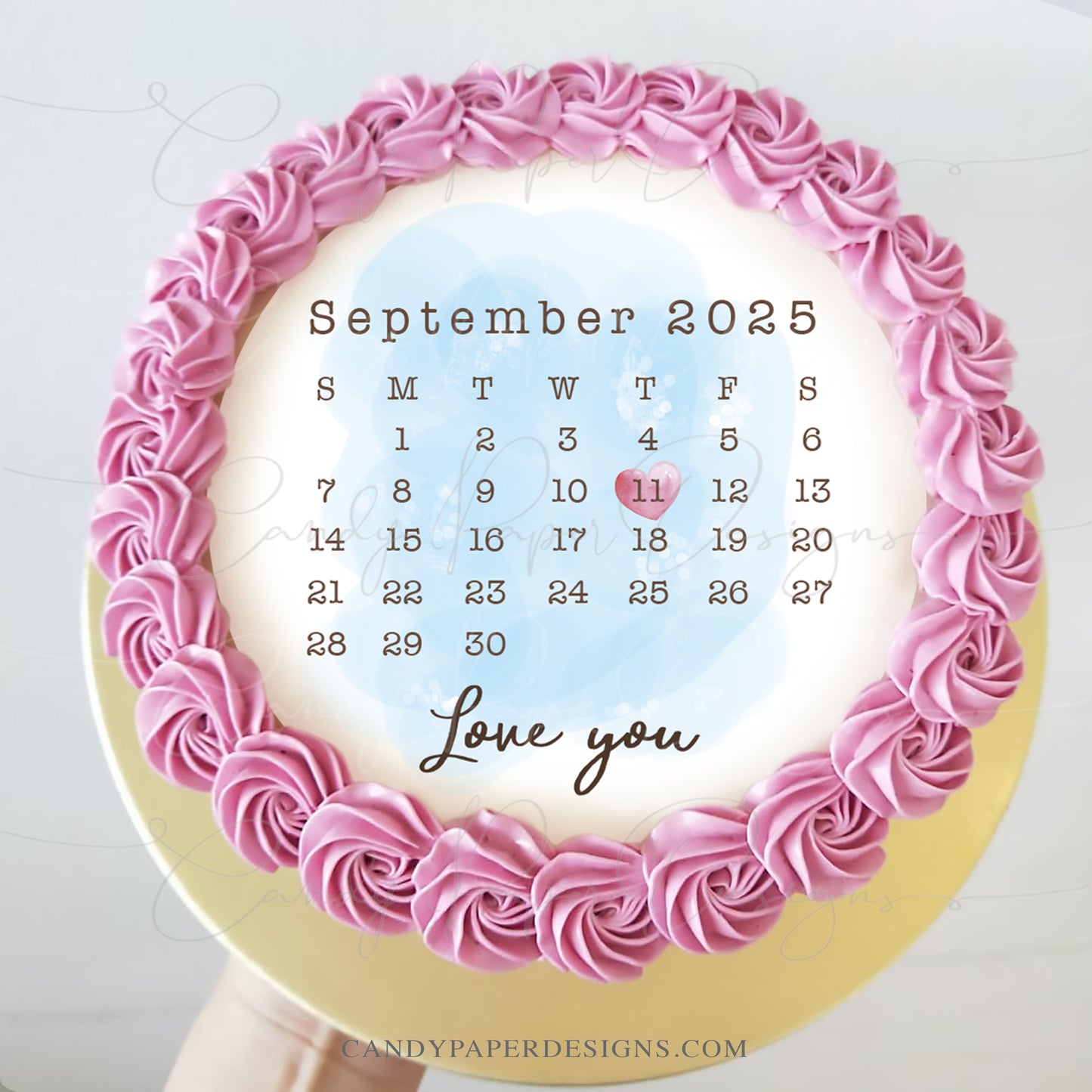 Personalized 2026 Calendar Edible Cake Topper