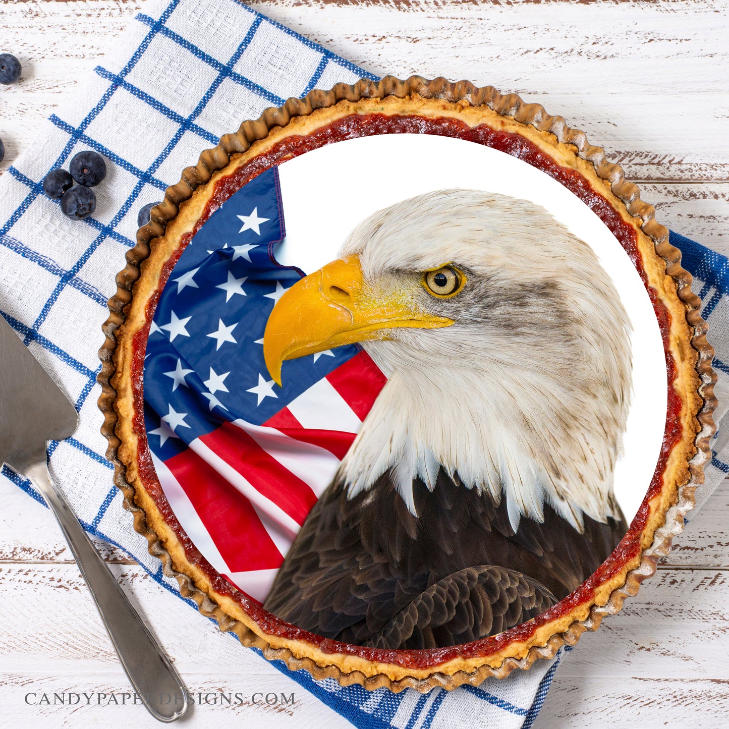 Independence Day Eagle American - Edible Cake Topper