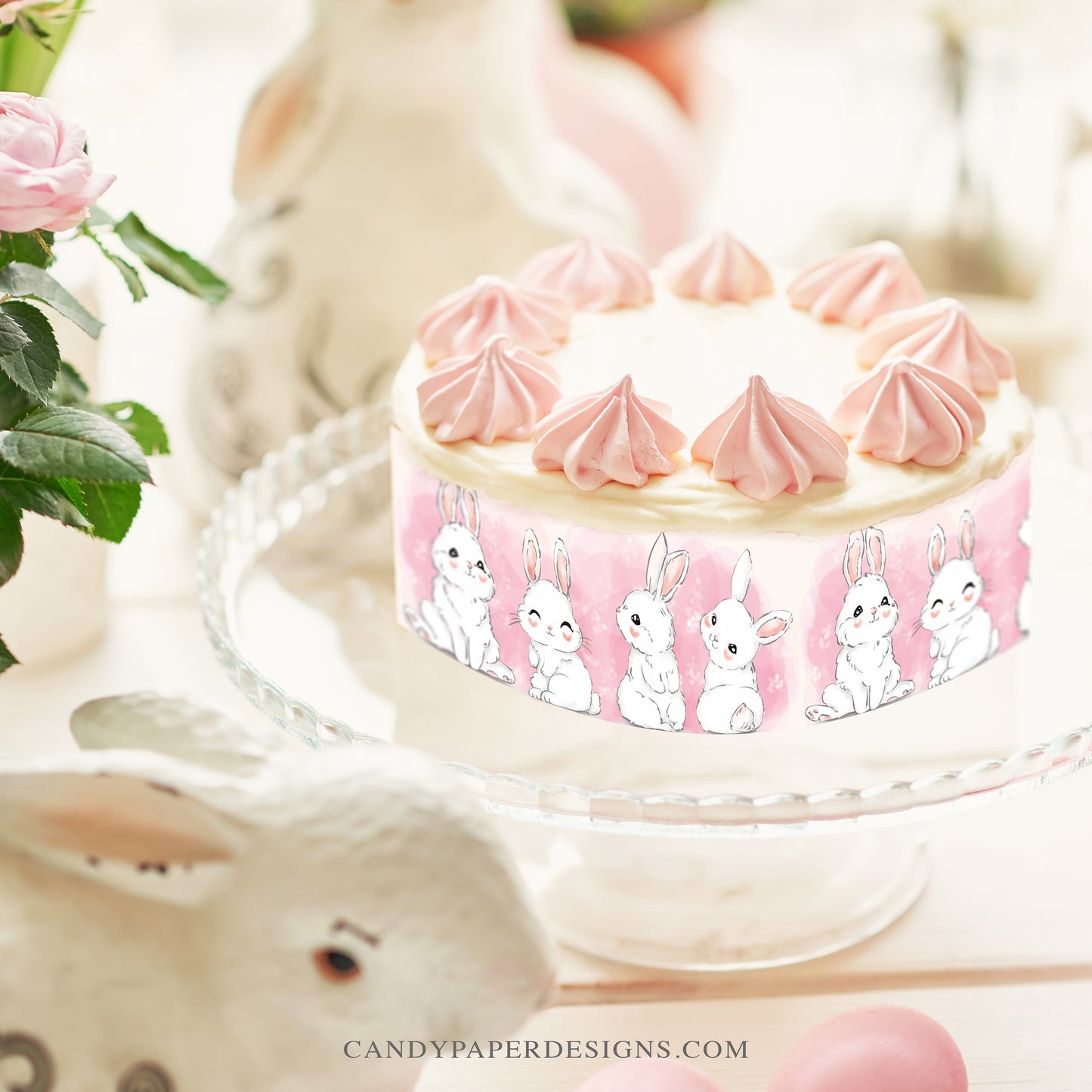 Easter Bunny Edible Cake Wrap