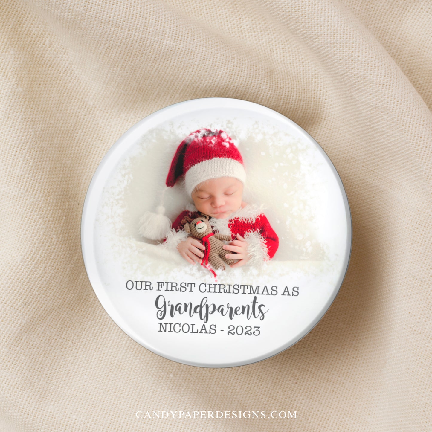 First Christmas as Grandparents Pinback Buttons