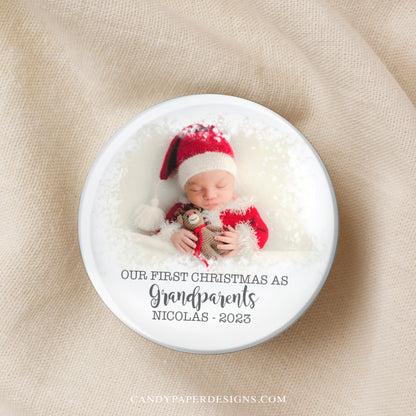 First Christmas as Grandparents Pinback Buttons