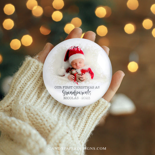 First Christmas as Grandparents Pinback Buttons