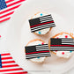 21 Edible Red Stripes American Firefighters for Cupcake Toppers