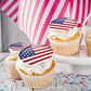 Independence Day Flag USA - Edible Cupcake Topper