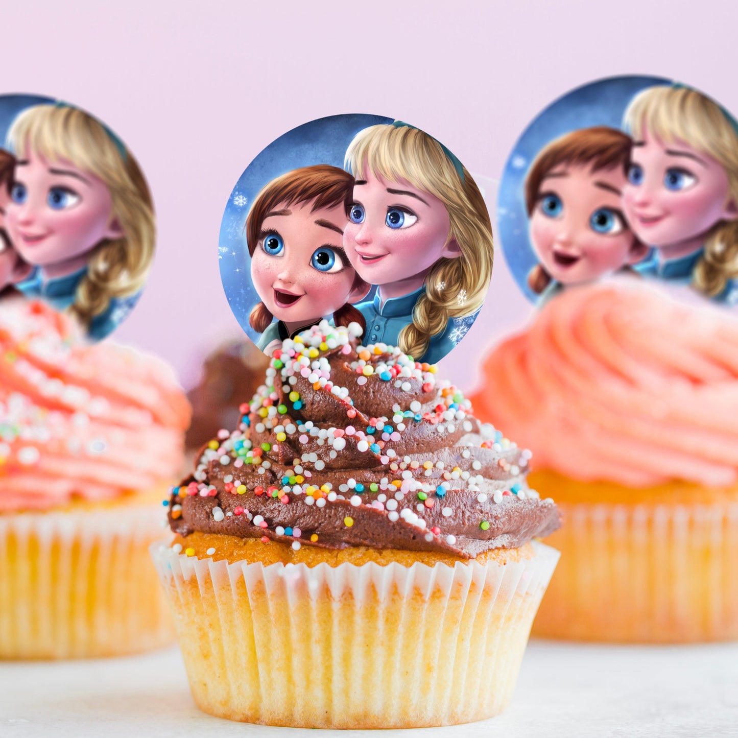 Frozen Anna and Elsa- Edible Cake Topper