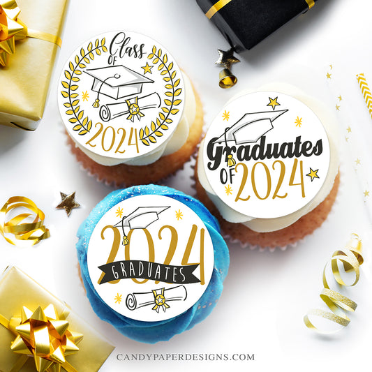 Graduation Day - Cupcakes Edible Toppers