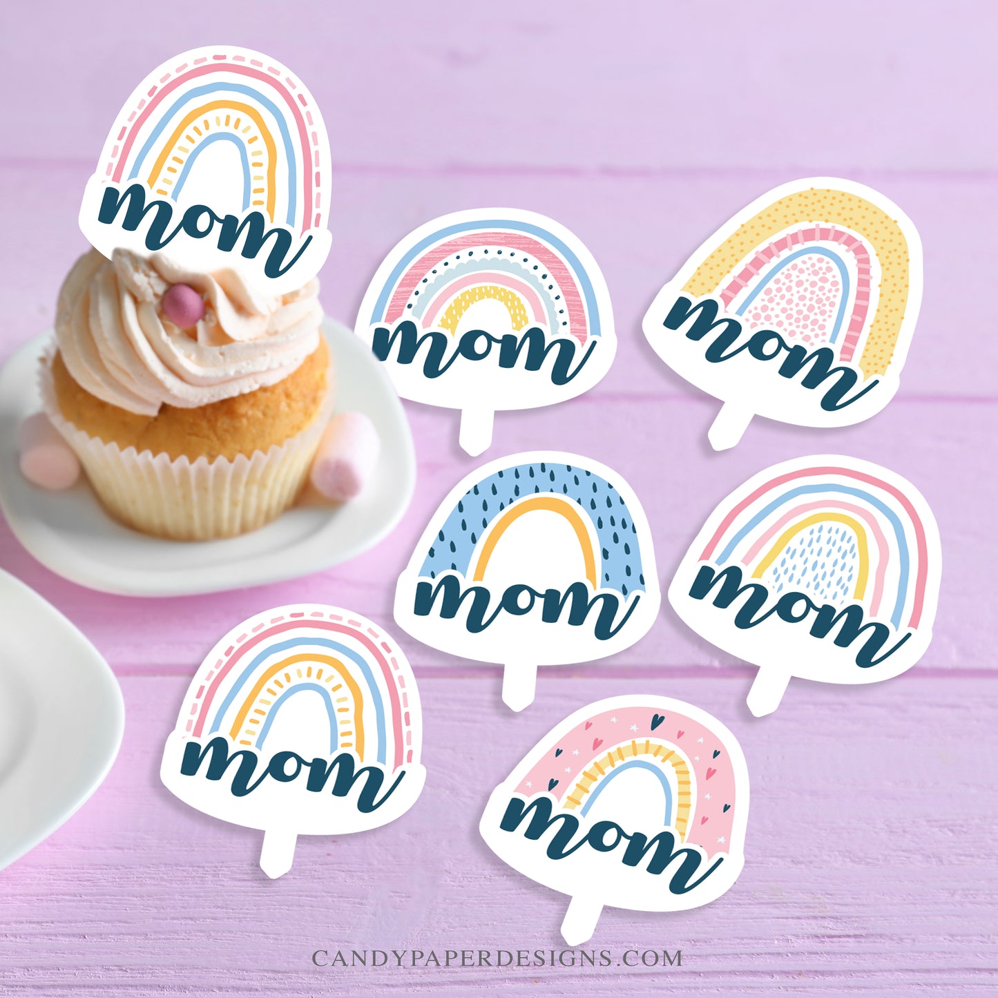 Mother's Day - Rainbow Edible Topper