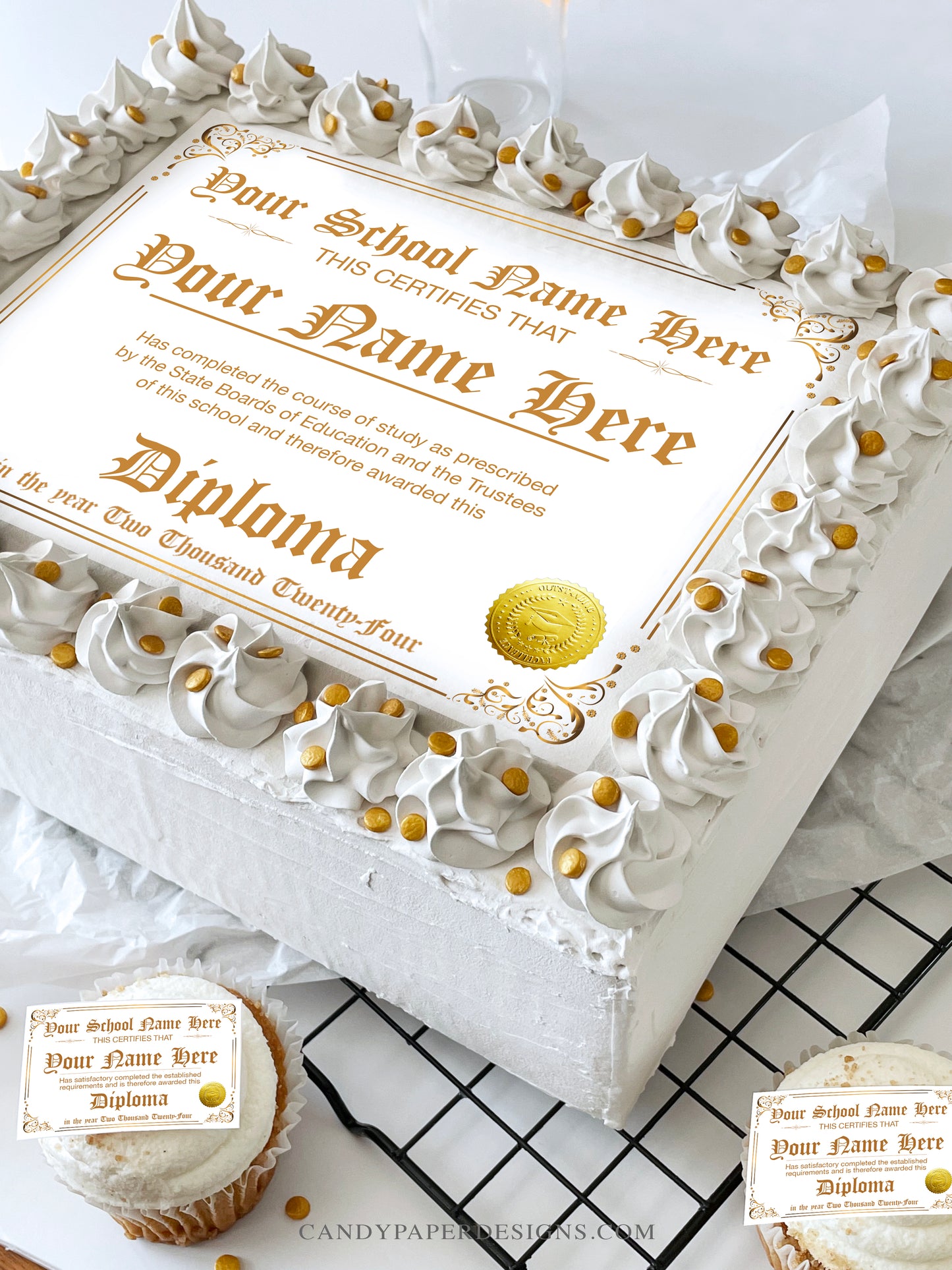 Custom Diploma Edible Cake Topper