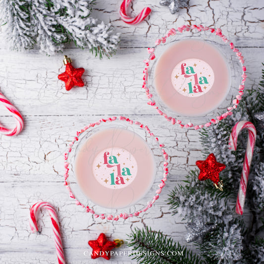 Set of 12 Edible Christmas Drink Toppers, FaLala Fun