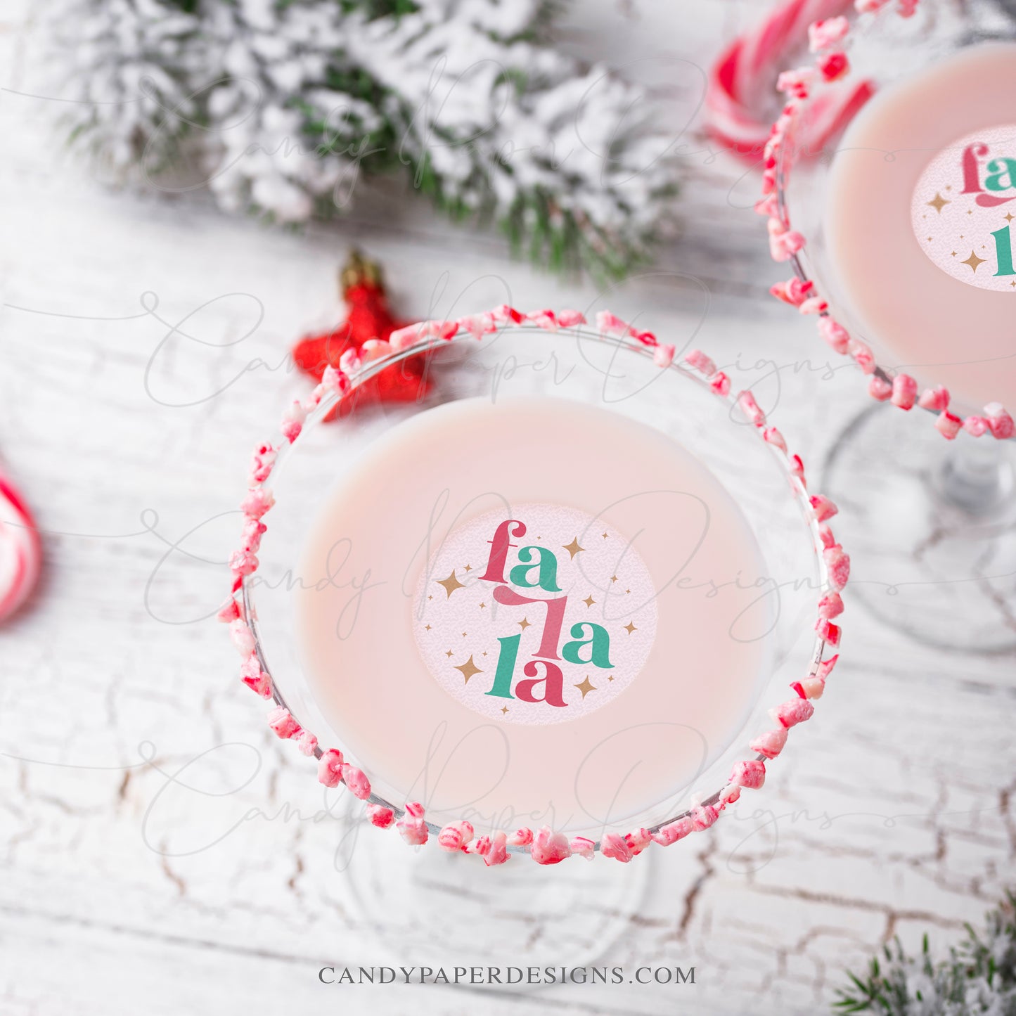 Set of 12 Edible Christmas Drink Toppers, FaLala Fun