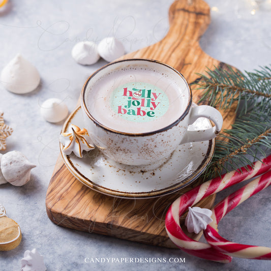 12 Edible Christmas Drink Toppers – Holly Jolly Party Decor for Hot Chocolate, Coffee & Cocktails