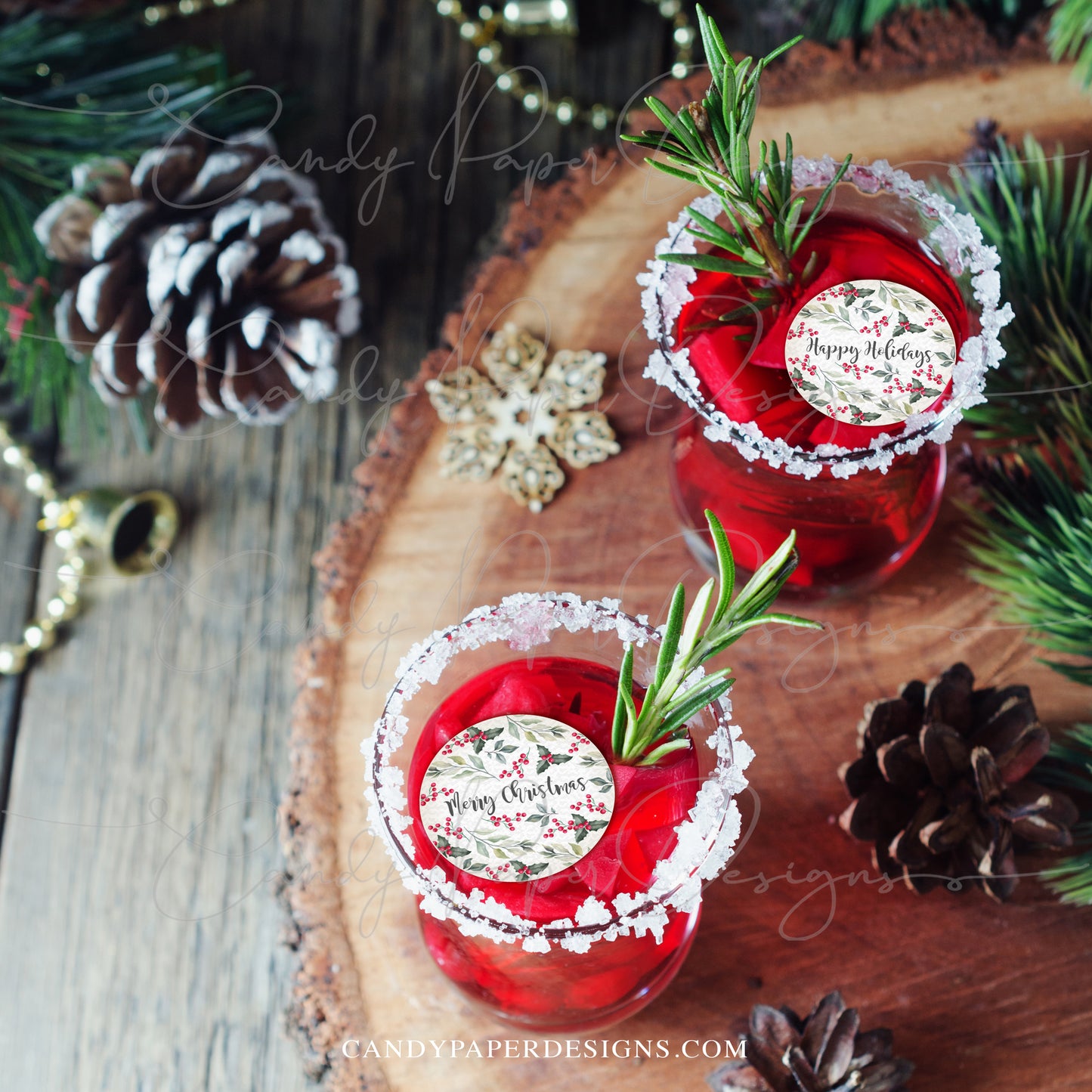 Edible Festive Drink Decorations, Christmas Drink Toppers