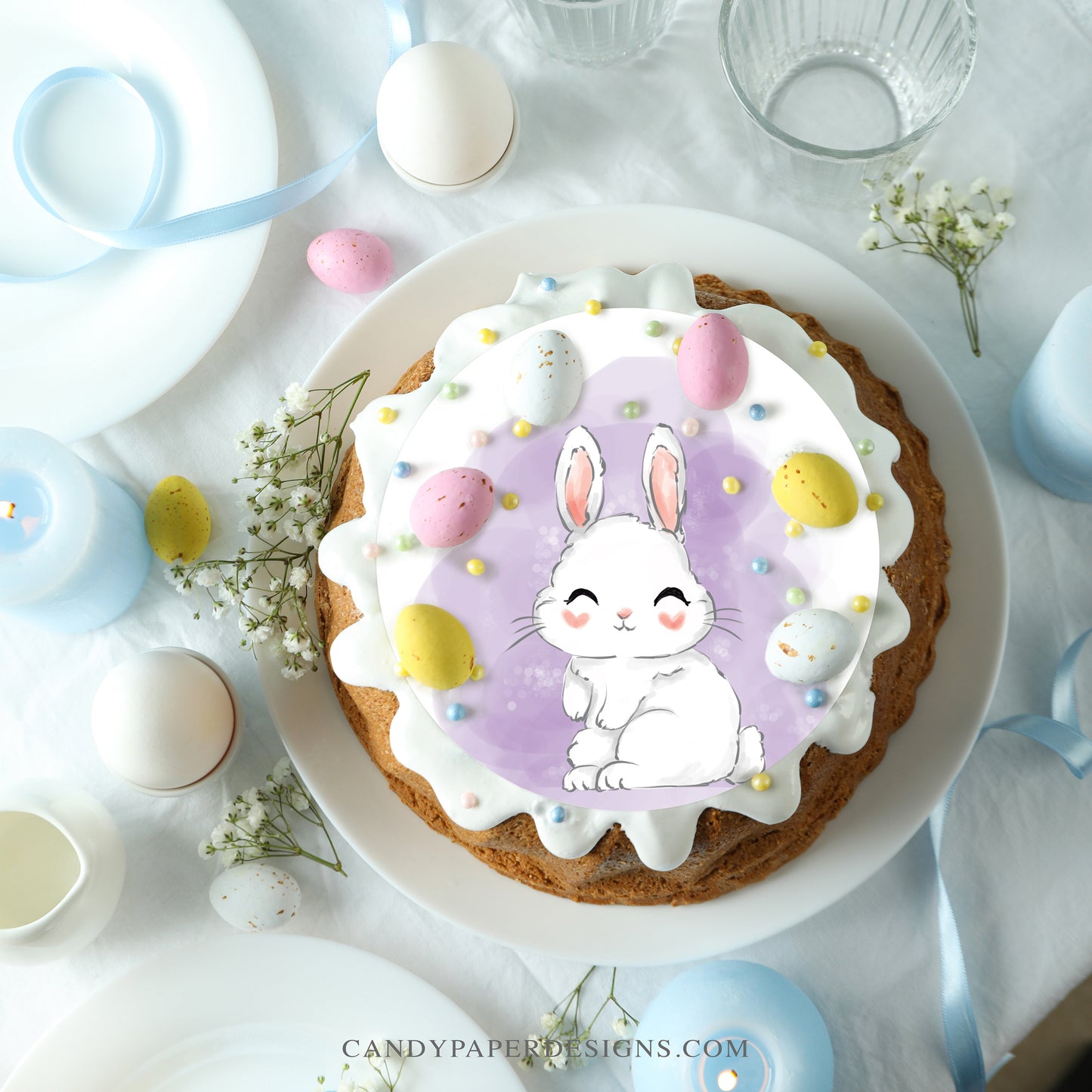 Easter Bunny Edible Cake Topper