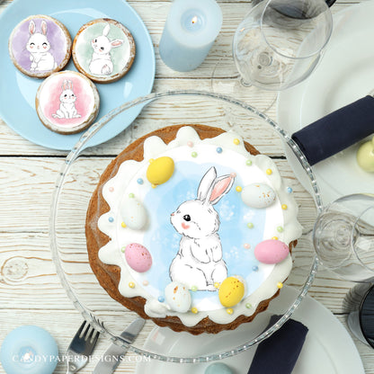 Easter Yellow Bunny Edible Cake Topper