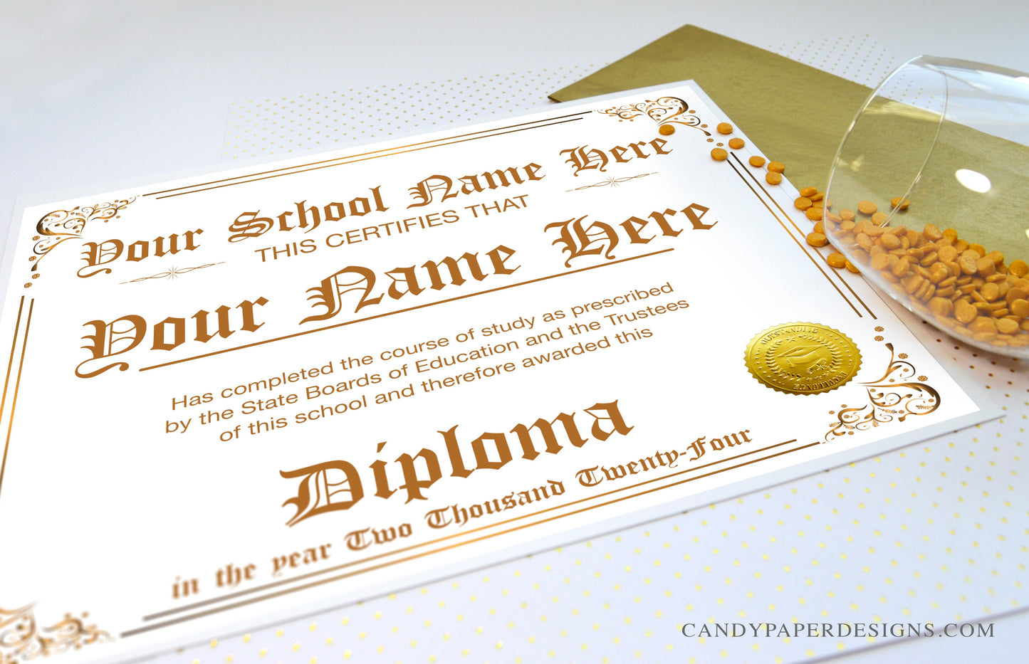 Custom Diploma Edible Cake Topper