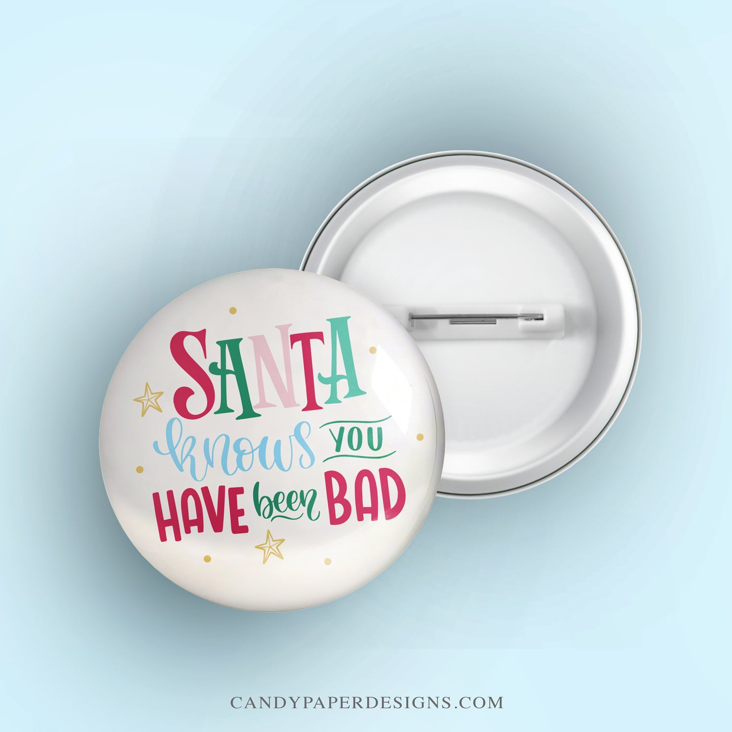 Santa Pinback Buttons