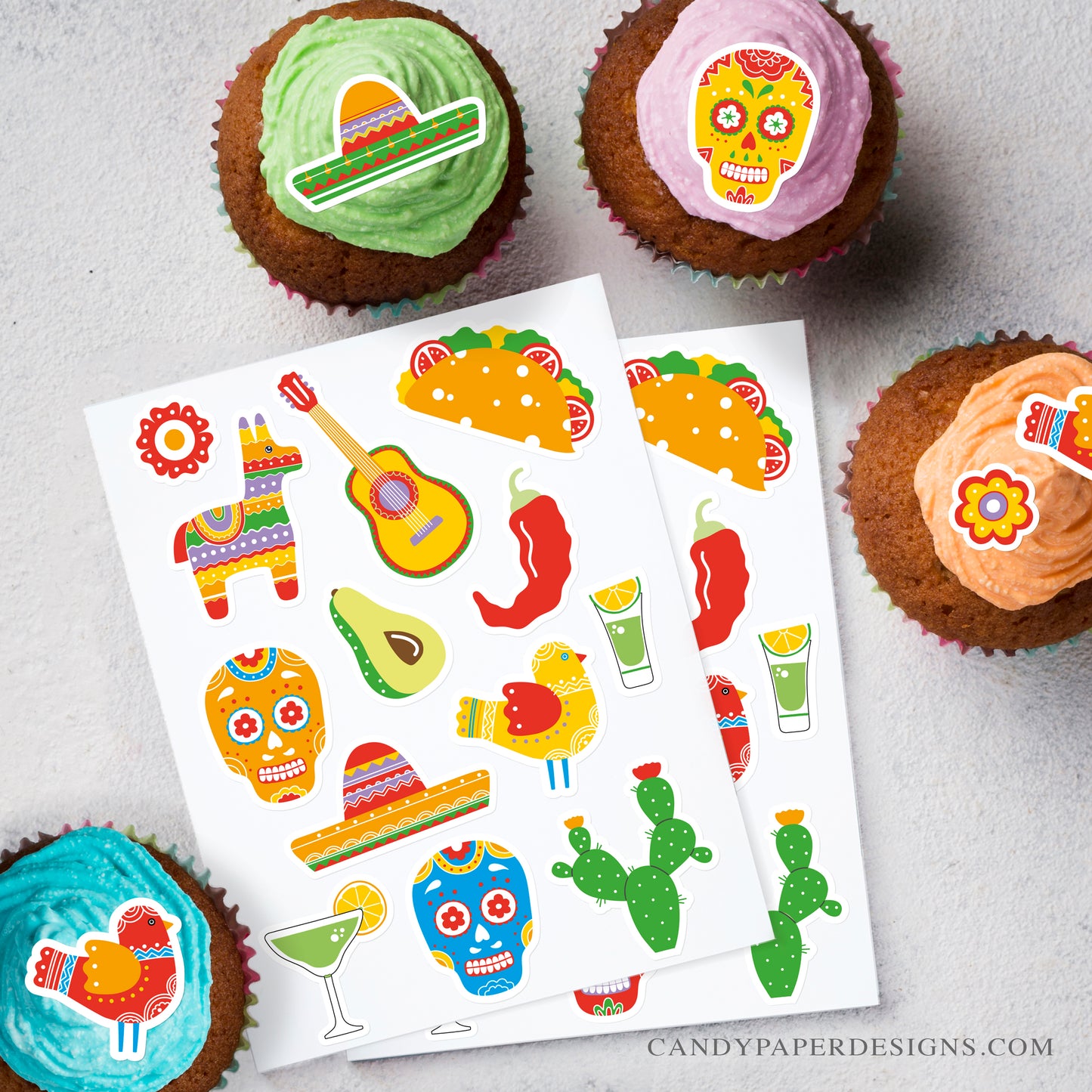 Cinco de Mayo Fiesta - Edible Sweet Stickers