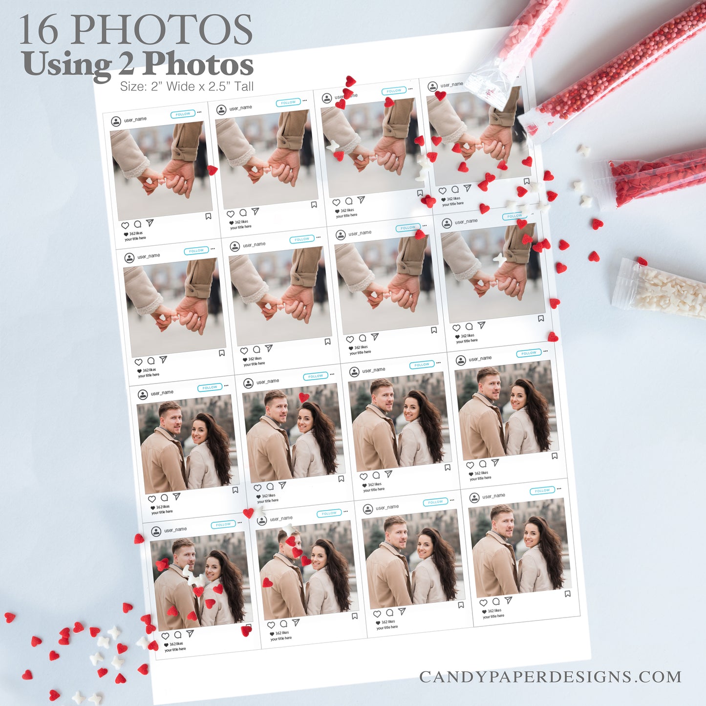 Precut Edible Photo Cupcake Toppers – 16 Custom Social Media Portraits