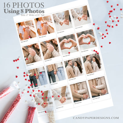 Precut Edible Polaroid Cupcake Toppers – Photo Reel Film, Frosting Sheets - 16 pcs