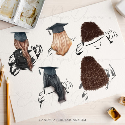 Graduate Afro American Woman Edible Topper