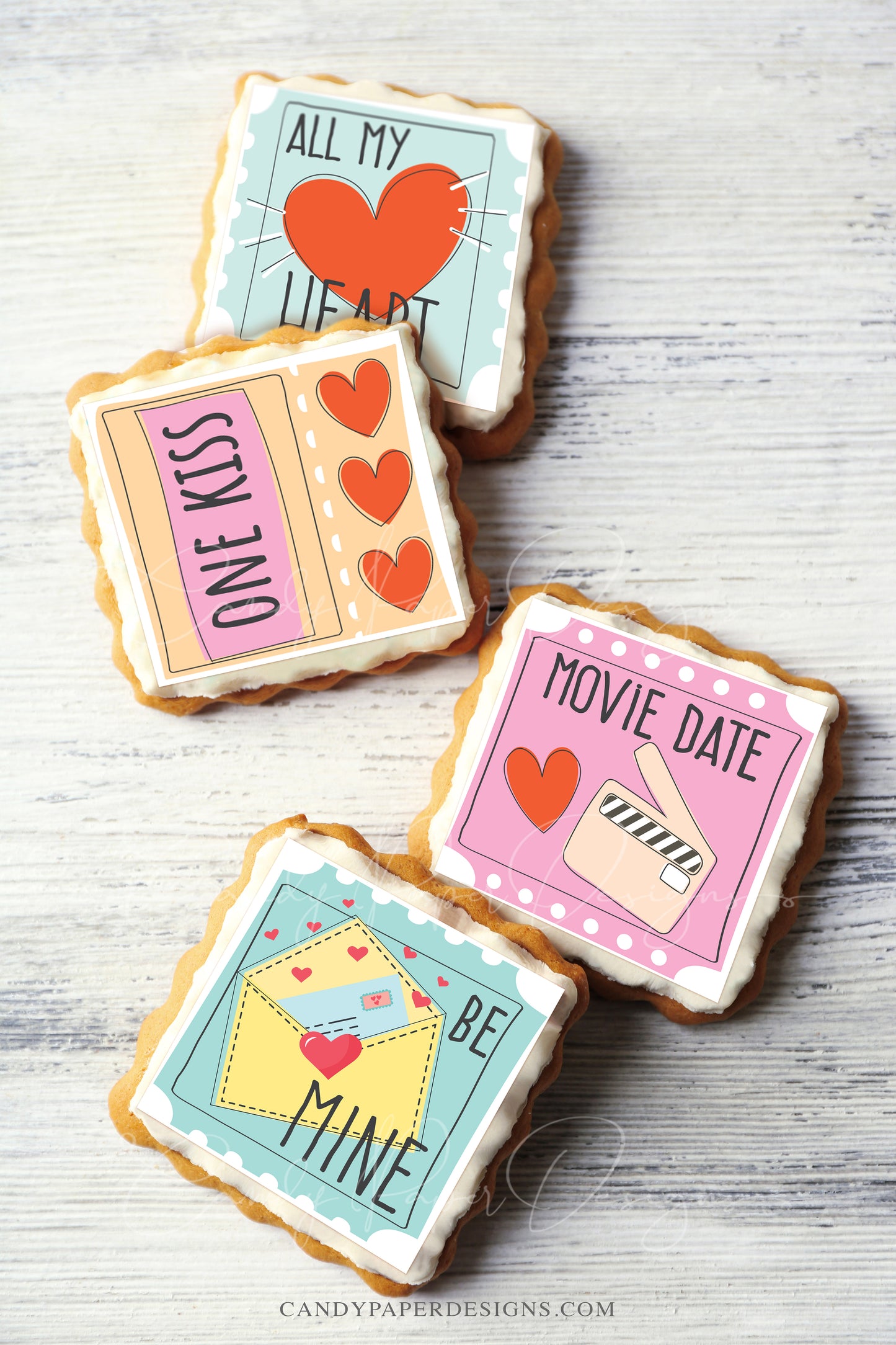 Valentine Edible Toppers - Set of 16