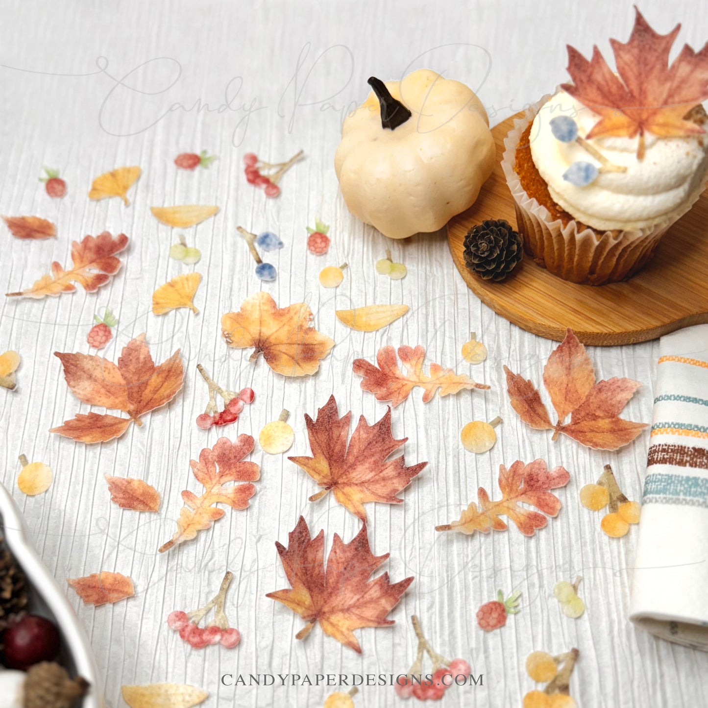 Edible Autumn Leaves - Fall Wafer Paper Leaves