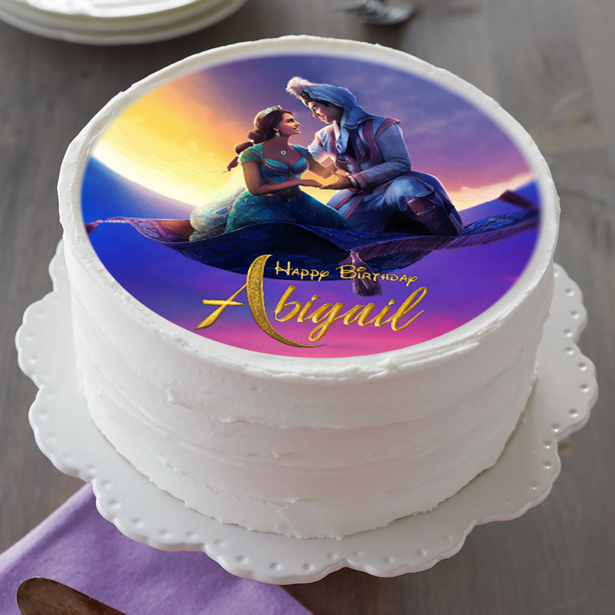 Aladdin and Jasmine - Edible Cake Topper